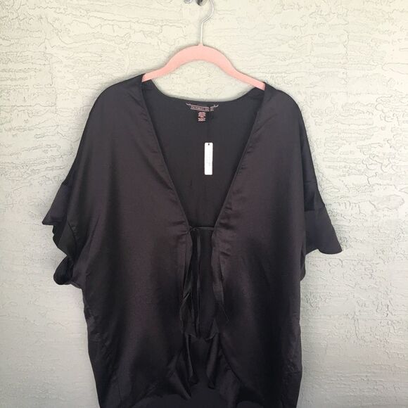 Victoria’s Secret Black Robe NWT LOVE One Size - Picture 6 of 14